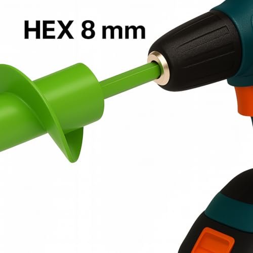 WERHE Erdbohrer 80 mm Ø, 600 mm lang für Bohrmaschine und Akkuschrauber – Gartenbohrer zum mühelosen Pflanzen von Blumen, Sträuchern und Graben von Zaunpfahl-Löchern - Image 7