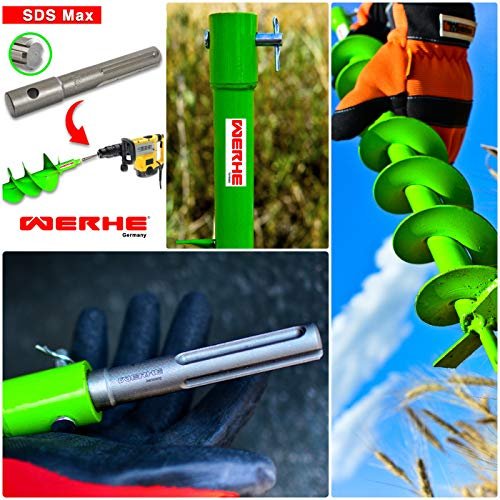 WERKON SDS Max Adapter für Erdbohrer – verbindet Bohrmaschinen mit SDS Max Aufnahme und Erdbohrern (40-200 mm) – Stabil aus Stahl, 140 mm Länge - Image 7